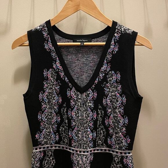 Nanette Lepore Sweater Knit Mystical Stitch Dress | Black Multi, M, $448 NWOT - Picture 5 of 12